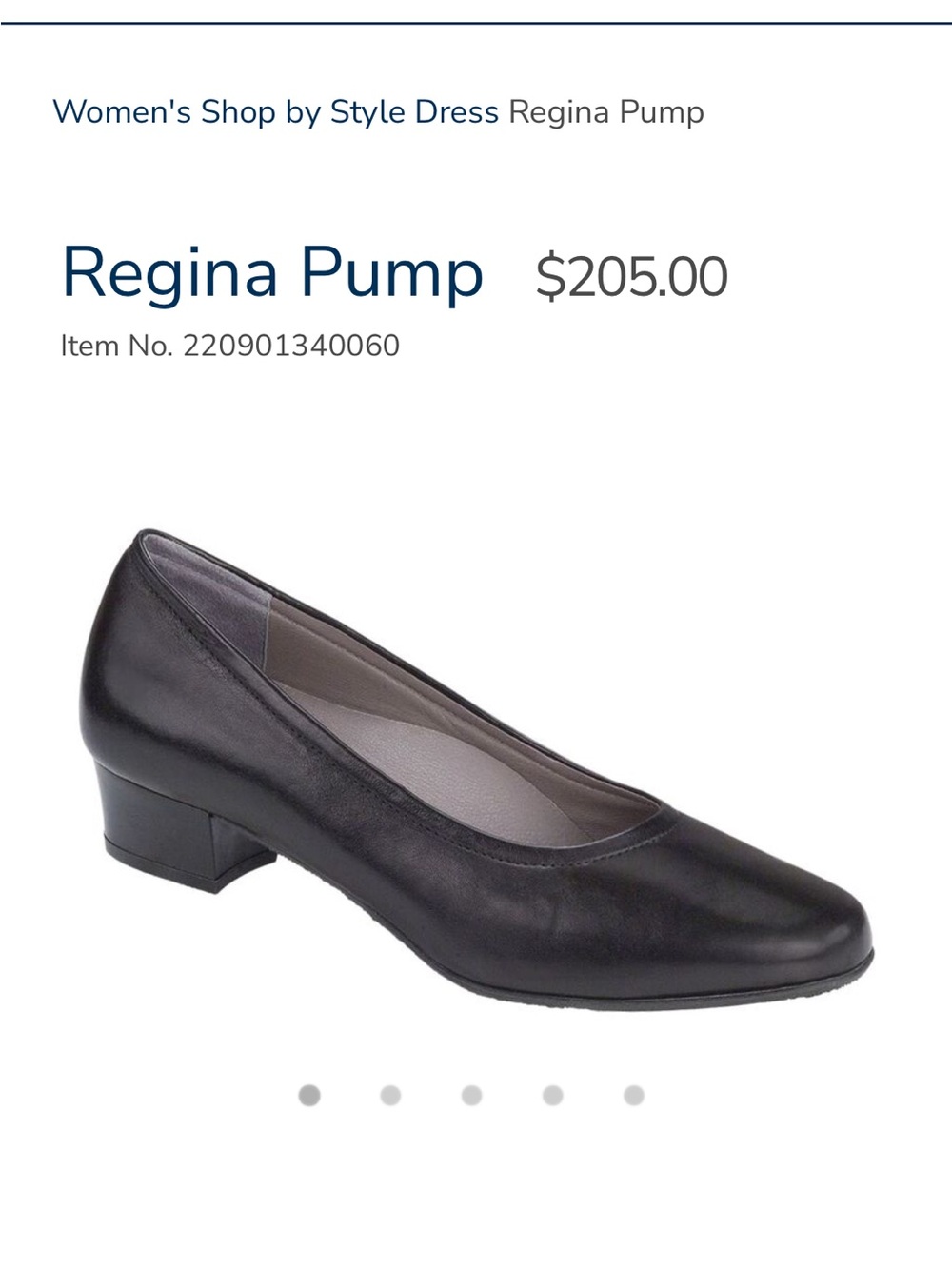 SAS Regina Black Leather Women's Round-Toe Pump wide